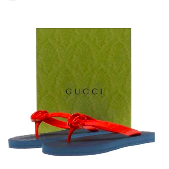 Gucci Marmont flip-flops 9&10 - Picture 1 of 10